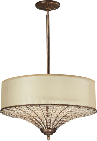Crystal Spring 3 Light Pendant In Spanish Bronze