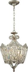 Villegosa 6 Light Pendant In Aged Silver