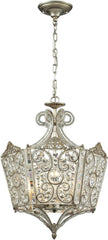 Villegosa 8 Light Pendant In Aged Silver