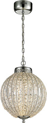 Crystal Sphere Led Pendant In Polished Chrome