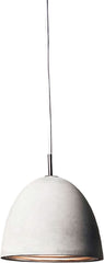 Castle 1 Light Pendant In Poured Concrete With Chrome Reflector - Small