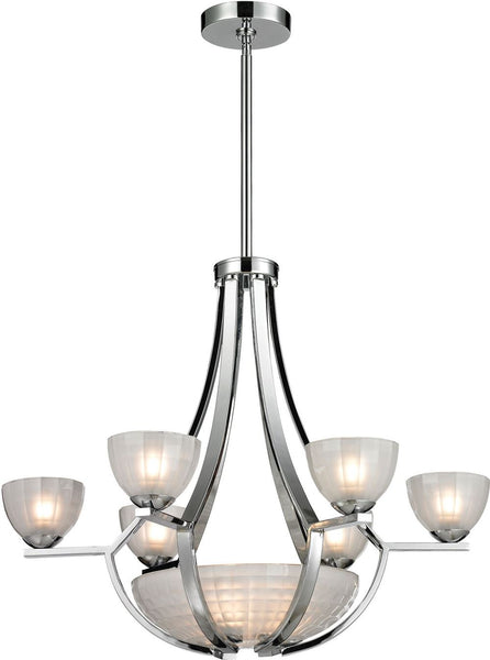 Sculptive 9 Light Chandelier In Polished Chrome