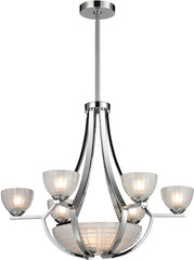 Sculptive 9 Light Chandelier In Polished Chrome