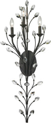 Crystal Branches 3 Light Wall Sconce In Burnt Bronze