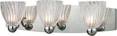 Lindale 3 Light Vanity In Polished Chrome and Scalloped Glass
