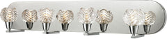 Crystal Wave 4 Light Vanity In Polished Chrome and Clear Wave Patterned Glass