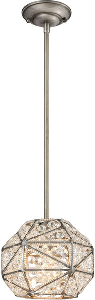 Constructs 1 Light Pendant In Weathered Zinc