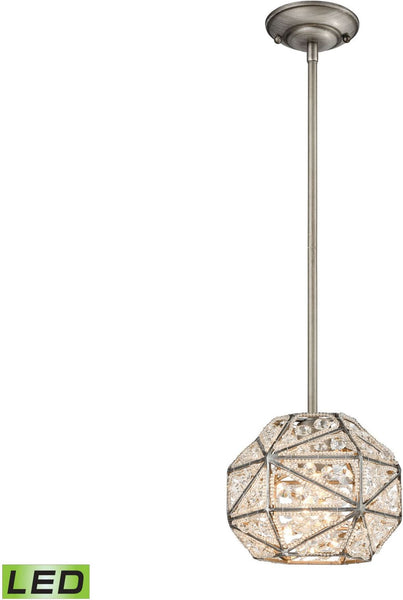 Constructs 1 Light Led Pendant In Weathered Zinc