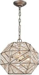 Constructs 3 Light Chandelier In Weathered Zinc