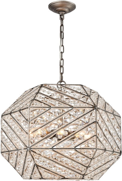 Constructs 8 Light Chandelier In Weathered Zinc