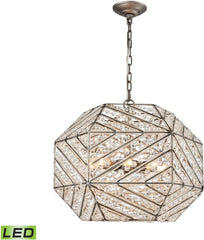 Constructs 8 Light Led Chandelier In Weathered Zinc