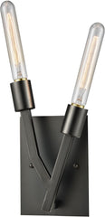 Freeform 2 Light Wall Sconce In Aged Black Nickel