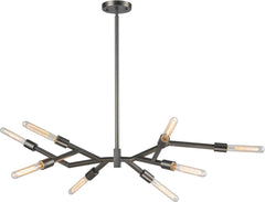 Freeform 8 Light Chandelier In Aged Black Nickel
