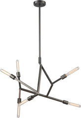 Freeform 6 Light Chandelier In Aged Black Nickel