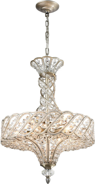 Cumbria 6 Light Chandelier In Aged Silver