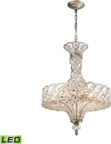Cumbria 6 Light Led Chandelier In Aged Silver