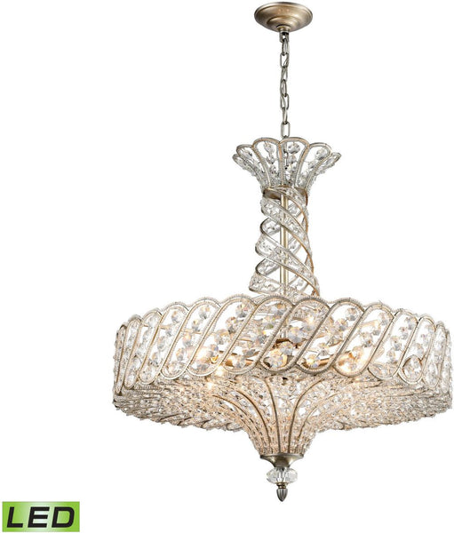 Cumbria 8 Light Led Chandelier In Aged Silver