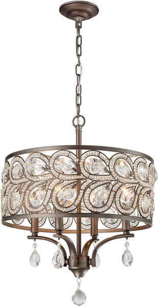 Evolve 4 Light Chandelier In Weathered Zinc