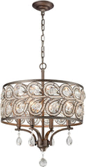 Evolve 4 Light Chandelier In Weathered Zinc