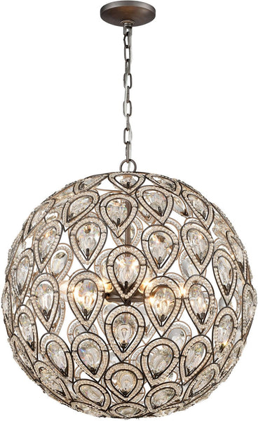 Evolve 8 Light Chandelier In Weathered Zinc