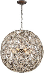 Evolve 8 Light Chandelier In Weathered Zinc