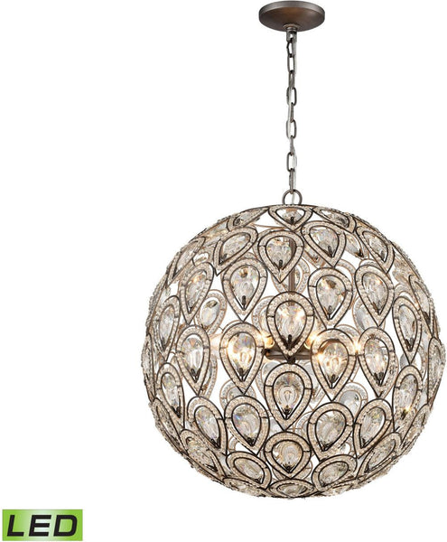 Evolve 8 Light Led Chandelier In Weathered Zinc