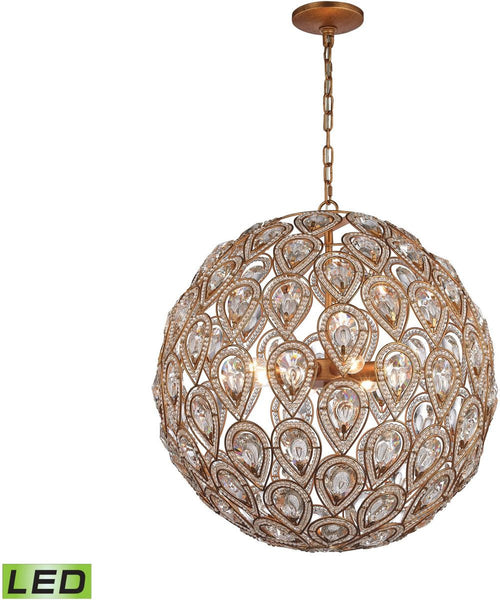 Evolve 8 Light Led Chandelier In Matte Gold