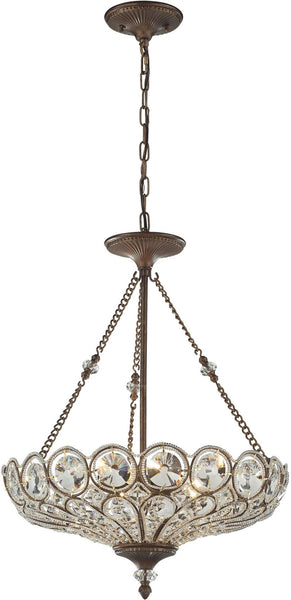 Christina 5 Light Pendant In Mocha and Filigree Crystals