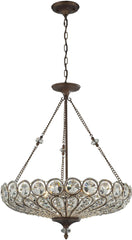 Christina 6 Light Pendant In Mocha and Filigree Crystals