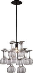 Vintage 1 Light Chandelier In Dark Rust
