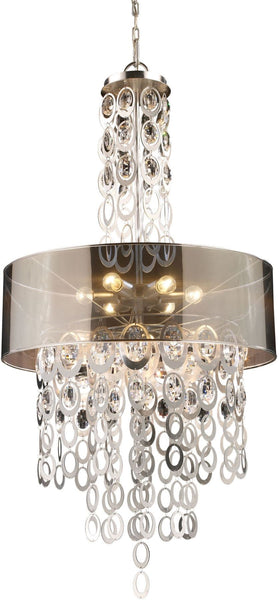 Parisienne 6 Light Pendant In Silver Leaf
