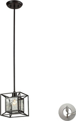 Cubix 1 Light Pendant In Oiled Bronze - Includes Recessed Lighting Kit