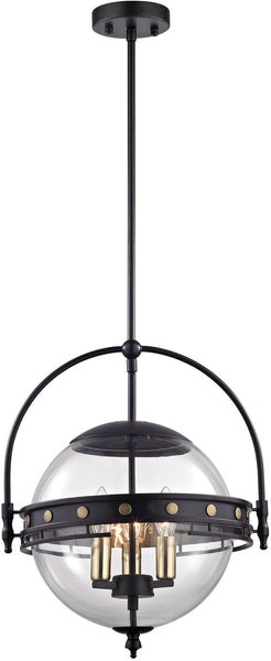 Encompass 3 Light Pendant In Oil Rubbed Bronze and Clear Glass