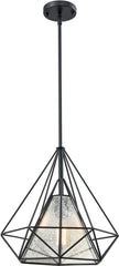 Geoweb 1 Light Pendant In Matte Black