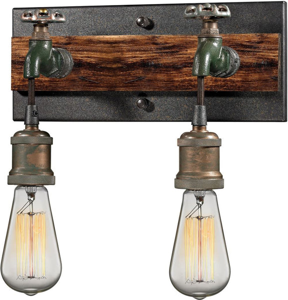 Jonas 2 Light Vanity In Weathered Multitone