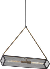 Donovan 2 Light Chandelier In Wrought Iron Black and Antique Gold