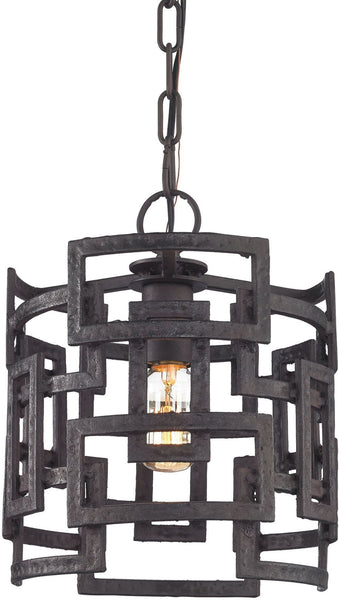 Garriston 1 Light Pendant In Clay Iron