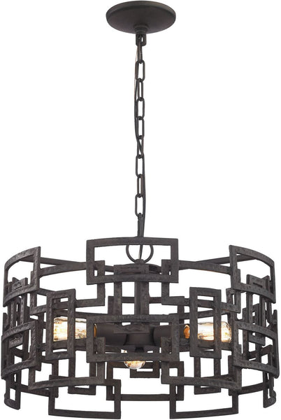 Garriston 3 Light Chandelier In Clay Iron