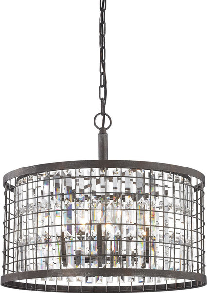 Nadina 6 Light Chandelier In Silverdust Iron