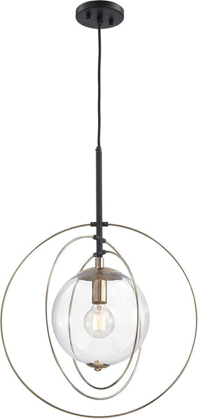 Zonas 1 Light Chandelier In Polished Gold and Oil Rubbed Bronze