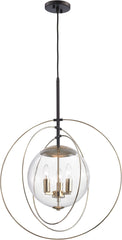 Zonas 3 Light Chandelier In Polished Gold and Oil Rubbed Bronze