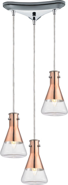 Olean 3 Light Pendant In Polished Chrome