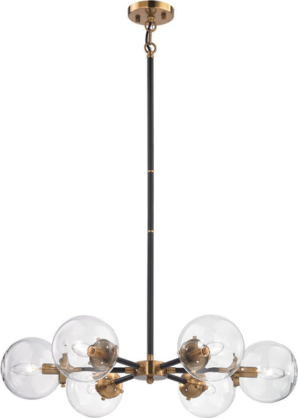 Boudreaux 6 Light Chandelier In Matte Black and Antique Gold
