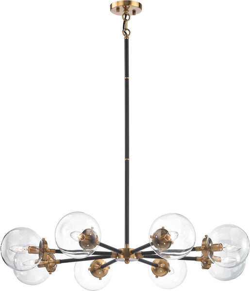Boudreaux 8 Light Chandelier In Matte Black and Antique Gold