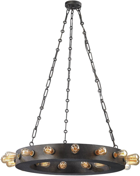 Venue 24 Light Chandelier In Speckled Iron