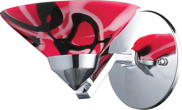 Refraction 1 Light Wall Sconce In Polished Chrome and Mars Glass
