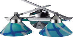 Refraction 2 Light Vanity In Polished Chrome and Carribean Glass