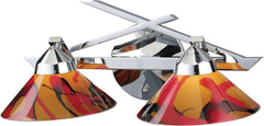 Refraction 2 Light Vanity In Polished Chrome and Jasper Glass