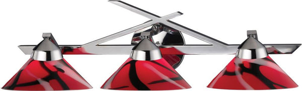 Refraction 3 Light Vanity In Polished Chrome and Mars Glass