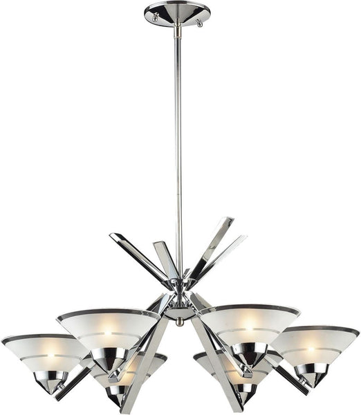 Refraction 6 Light Chandelier In Polished Chrome
